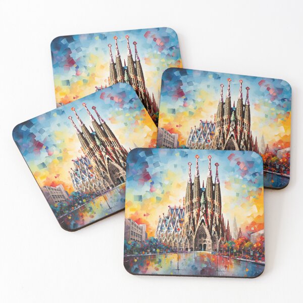 Item preview, Impressionist painting of Sagrada Familia in Barcelona, Spain designed and sold by crispy-prints.