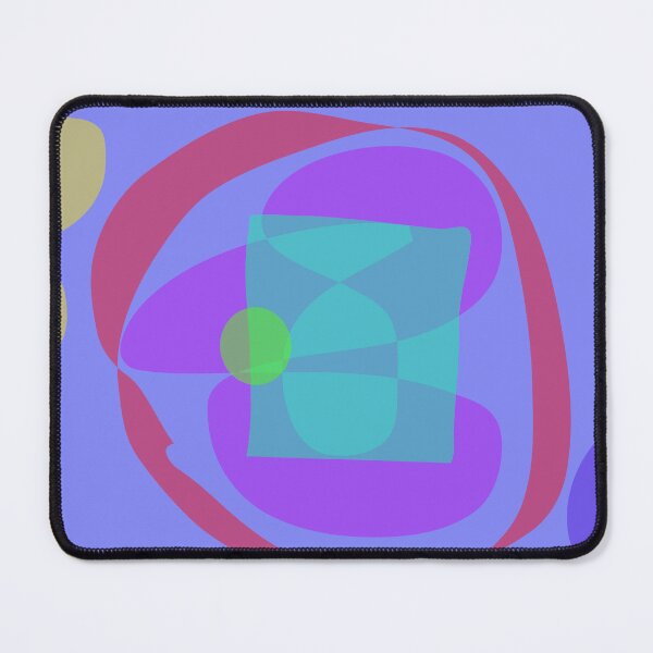 Item preview, Curved Blue Circle Pattern with Geometric Shapes and Colorful Outline designed and sold by masabo.