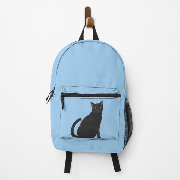 Item preview, Malka - Black cat portrait blue background designed and sold by Deromilly.