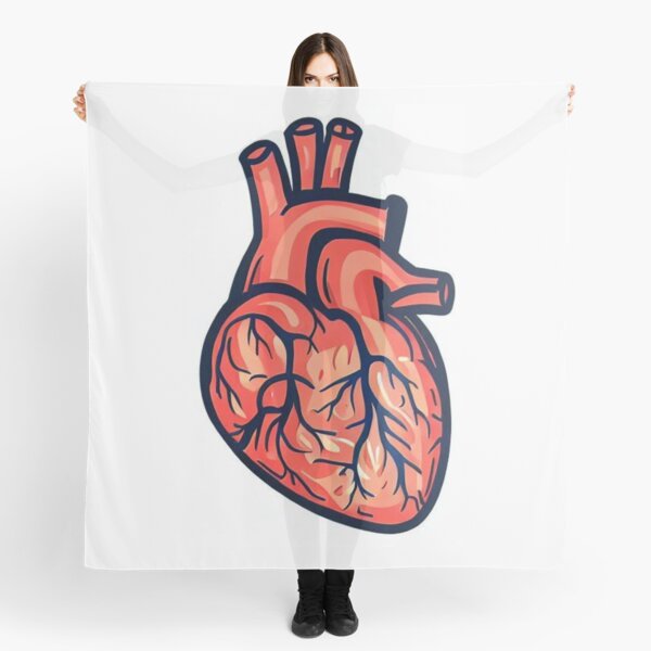 Anatomical Heart: A Realistic and Detailed Artwork Scarf