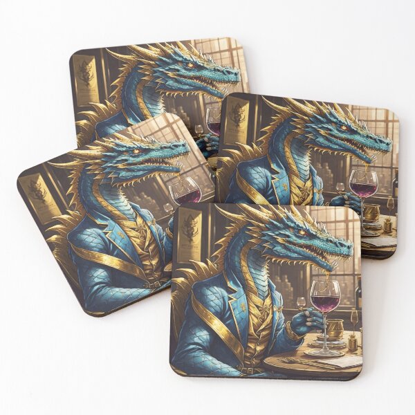 Item preview, A blue dragon drinks wine designed and sold by Amitbasri.