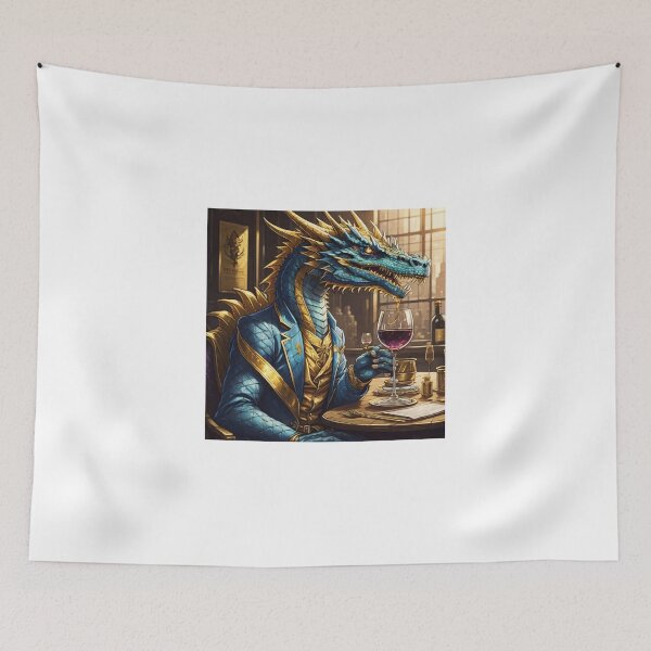 Item preview, A blue dragon drinks wine designed and sold by Amitbasri.