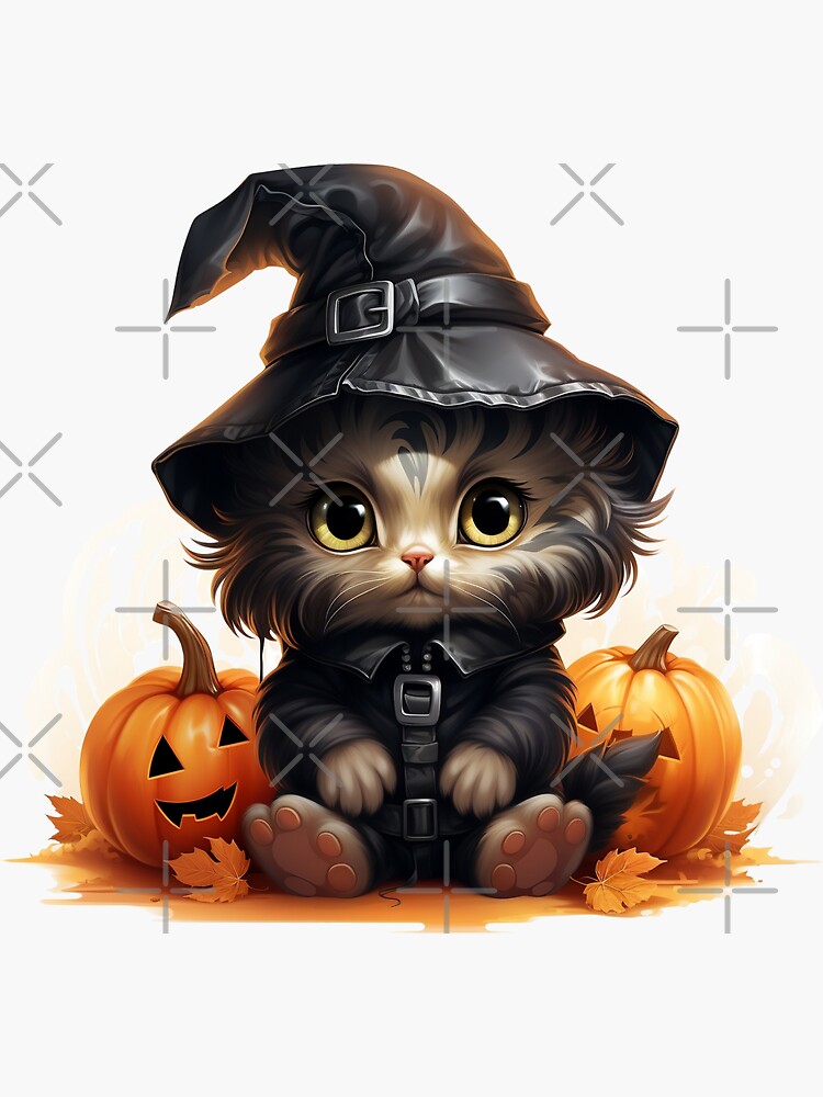 Citrouille D'halloween Avec Chat Mignon - Isolé Sur Noir Banque D'Images Et Photos Libres De Droits. Image 86166966