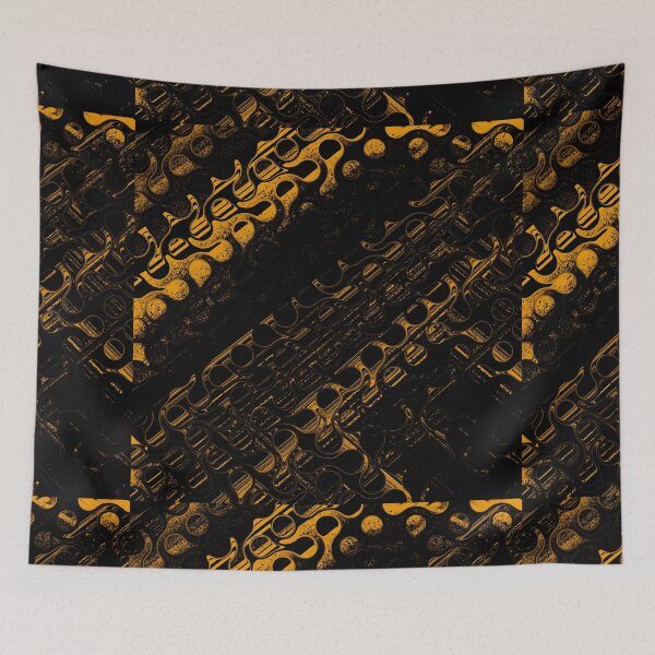 Item preview, Yellow Black circular Geometric designed and sold by mwebba2005.
