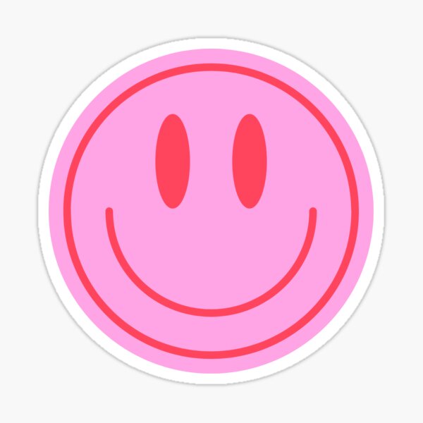 Large Pink and White Smiley Face - Preppy Aesthetic Decor Water