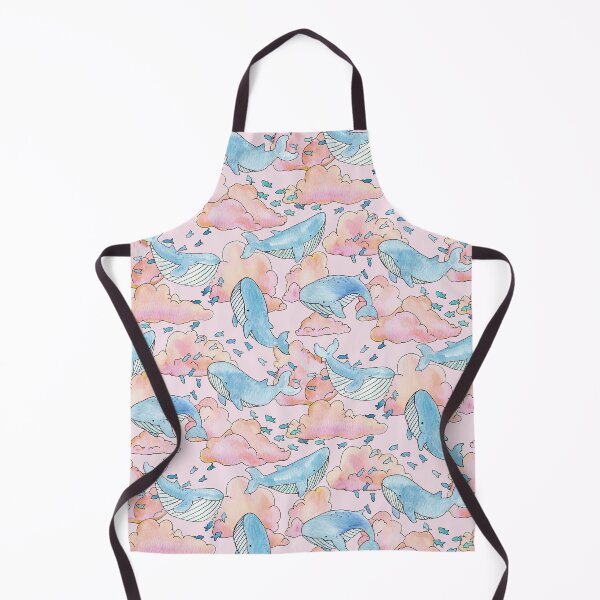Item preview, Aqua Blue Whales & Fish Swimming Within Dreamy Sunset Clouds designed and sold by MilaMooDesigns.