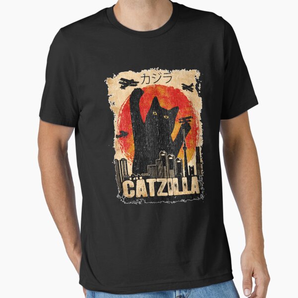Item preview, Vintage Catzilla Funny Black Cat T Shirt Premium T Shirt designed and sold by AudrinaBingha.