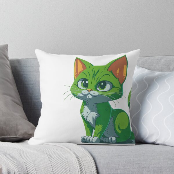 Item preview, Green Cartoon cat designed and sold by brokedeveloper.