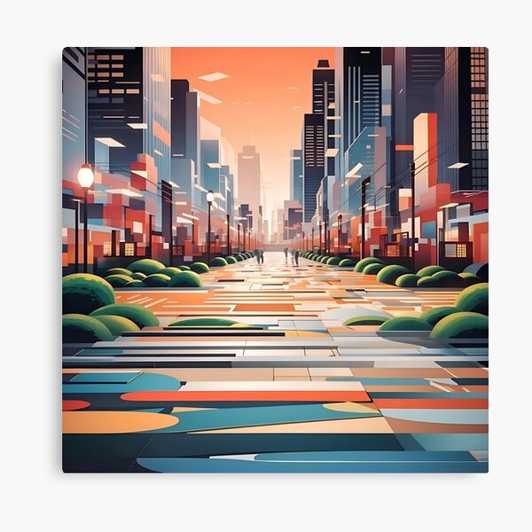 Item preview, Colorful street in the afternoon designed and sold by Gabriel Vidal.