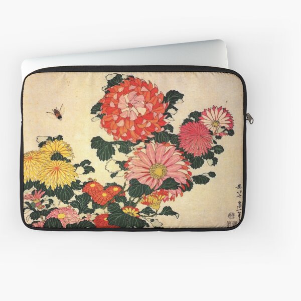 'Chrysanthemum and Bee' by Katsushika Hokusai (Reproduction) Laptop Sleeve