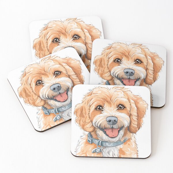 Item preview, Cute Smiling Cavapoo Dog Art: Cavalier King Charles Spaniel x Poodle Mix designed and sold by NicePets.