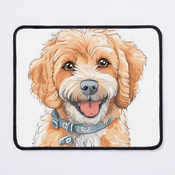 Item preview, Cute Smiling Cavapoo Dog Art: Cavalier King Charles Spaniel x Poodle Mix designed and sold by NicePets.
