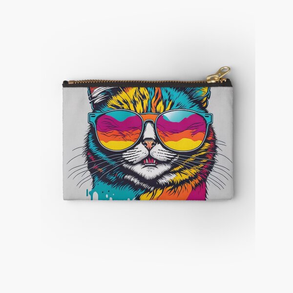 Item preview, Camiseta colorida con gráfico vectorial de gato feliz | Camiseta Kitty con gafas de sol | Lindo gato con diseño detallado | Arte del contorno | Fondo blanco | Boca cerrada designed and sold by BigBoyFunky.