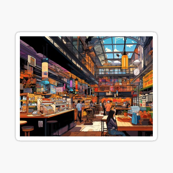 Vista previa del artículo con la obra «Mercado de comerciantes», diseñado y vendido por Christfield.