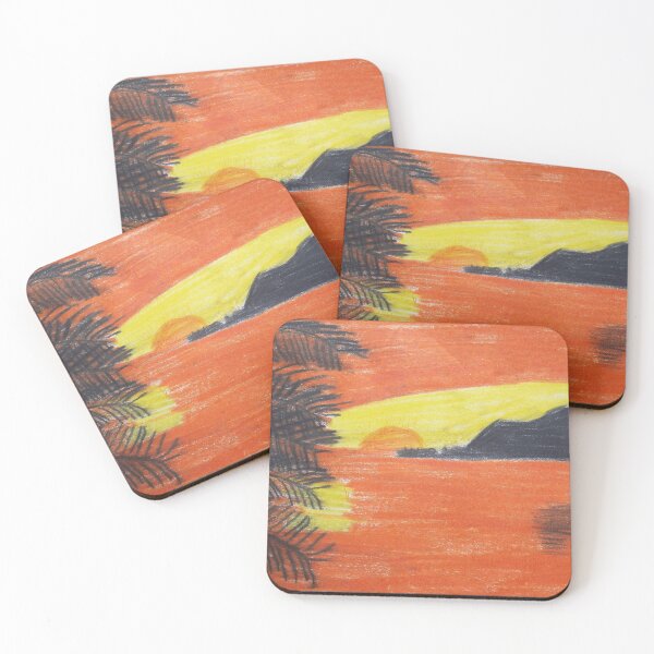Item preview, Sunset near sea with mountains color Art designed and sold by MubaraksArt.