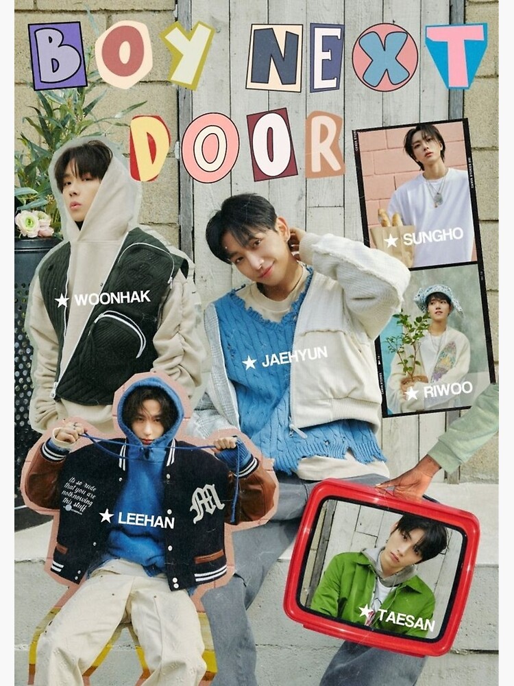 Boynextdoor BND cute fun and aesthrtic collage ot6 edit | Poster