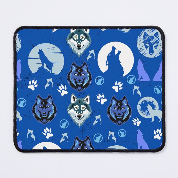 Item preview, Wolf Pattern Blue Theme Wolves designed and sold by Wolfheartart.