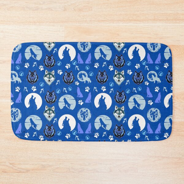 Item preview, Wolf Pattern Blue Theme Wolves designed and sold by Wolfheartart.