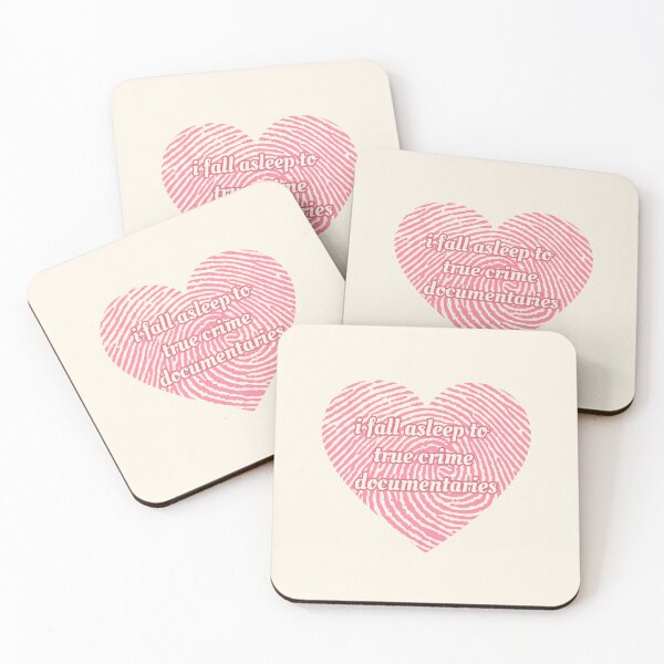 Item preview, i fall asleep to true crime documentaries pink fingerprint designed and sold by stickersxbecca.