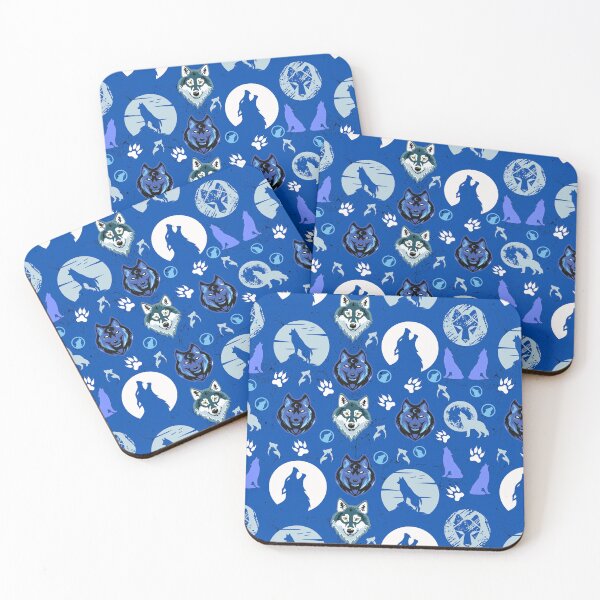 Item preview, Wolf Pattern Blue Theme Wolves designed and sold by Wolfheartart.