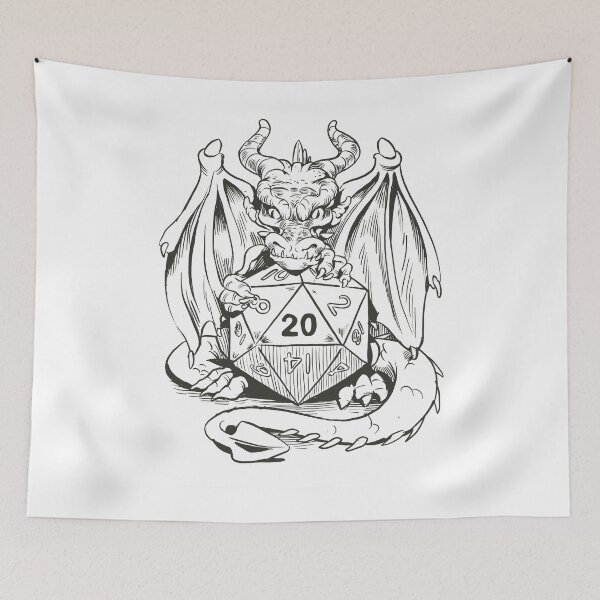 Item preview, Dragon holding a d20: RPG & dragons lover gift designed and sold by Zanda-Nerd-Shop.