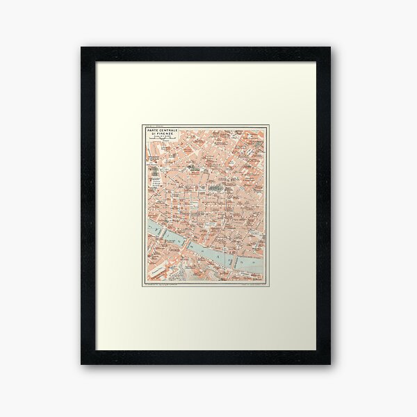 Item preview, Florence Italy 1927 Map Print designed and sold by VoyagerVintage.