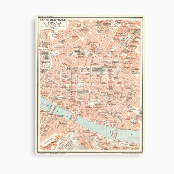 Item preview, Florence Italy 1927 Map Print designed and sold by VoyagerVintage.