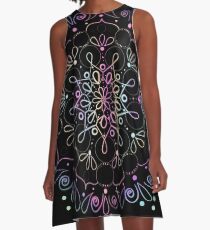 Rainbow Flower Mandala A-Line Dress