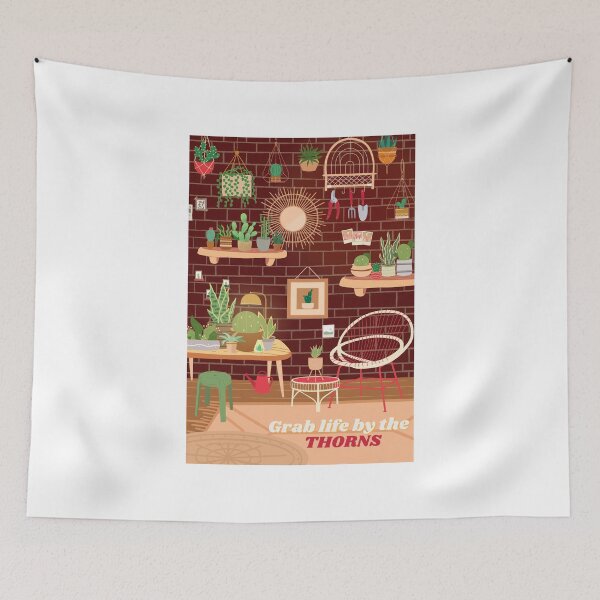 Item preview, grab life by the thorns cactus pun funny houseplant design designed and sold by ModernAndFunky.