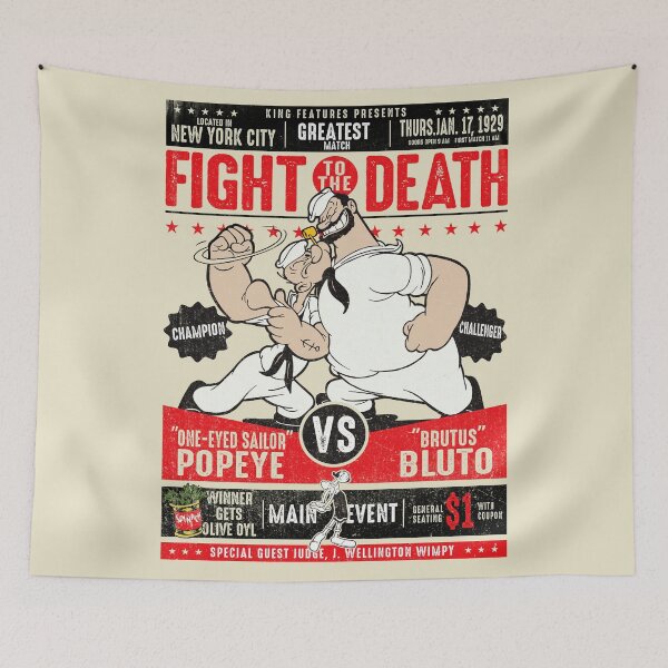 Item preview, Popeye vs. Bluto Fight Poster designed and sold by Alema Art.