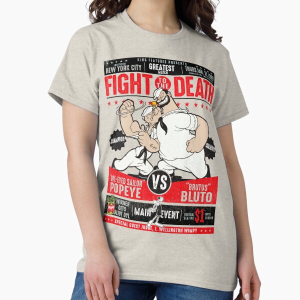 Vista previa del artículo con la obra «Pelea de Popeye contra Bluto Póster», diseñado y vendido por Alema Art.