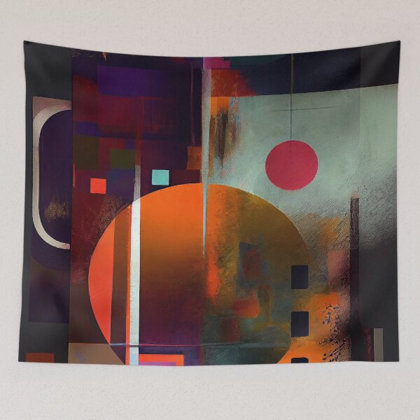 Item preview, Colourful Shapes Abstract Art Painting. Shape Chaos 7 designed and sold by YOTA-ART.