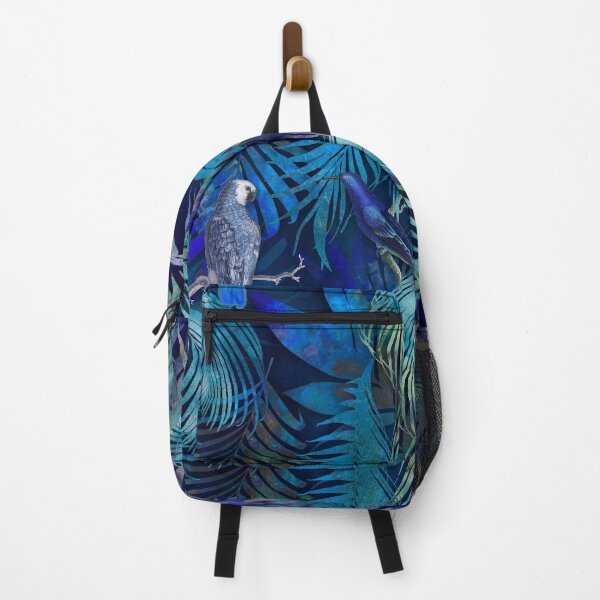 Item preview, Parrots Tropical Paradise Midnight Blue Watercolor Art designed and sold by artsandsoul.