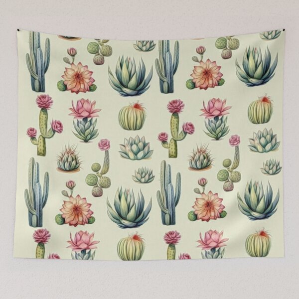 Item preview, Cute Cacti Flowers Pattern designed and sold by HappyLifeCreate.