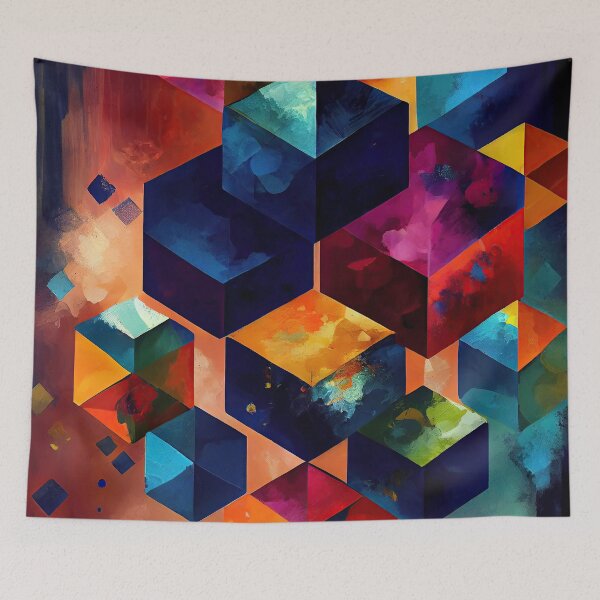 Item preview, Colourful Shapes Abstract Art Painting. Shape Chaos 9 designed and sold by YOTA-ART.