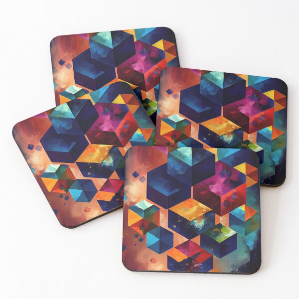 Item preview, Colourful Shapes Abstract Art Painting. Shape Chaos 9 designed and sold by YOTA-ART.