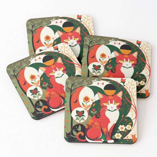 Item preview, Dream of a cat with autumn flowers designed and sold by paulagonig.