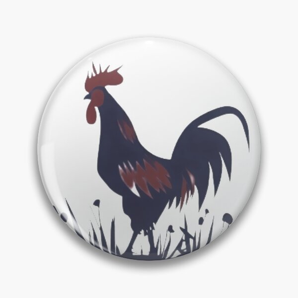 Item preview, crowing rooster in the meadow designed and sold by Fantes.