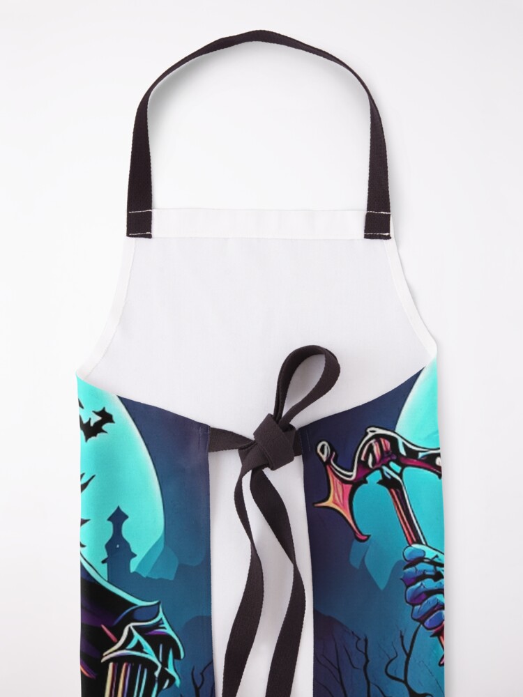 Discover Spooky Halloween Comic Dancing Skeletons Kitchen Apron