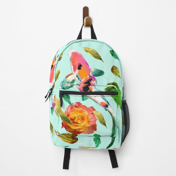 Item preview, Koi fish with leaves and rose - Sky blue version designed and sold by ESAR-planet.