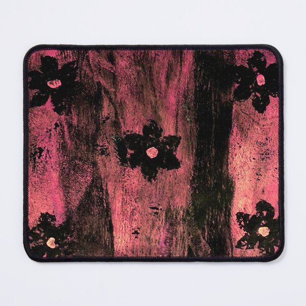 Item preview, Black Flowers on Pink GelliArt Print designed and sold by karinasalwaszka.