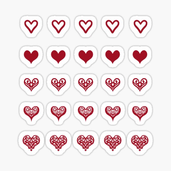 Heart Sticker Red Heart Sticker Mini Heart Stickers Set 