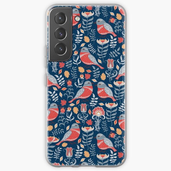 Birds and flowers. Floral ornament. Folk art. Samsung Galaxy Soft Case