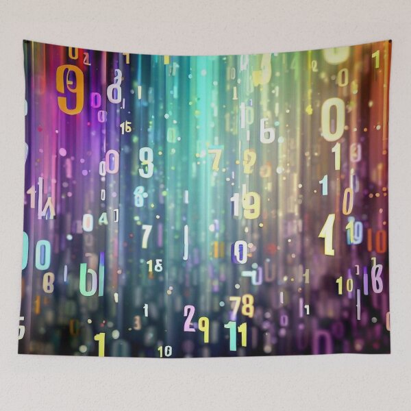Item preview, Falling numbers on a colorful background designed and sold by JaroDesign2023.