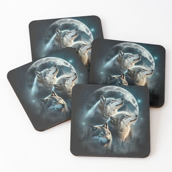 Item preview, Wolves howling under the moon designed and sold by DesignArtFull.