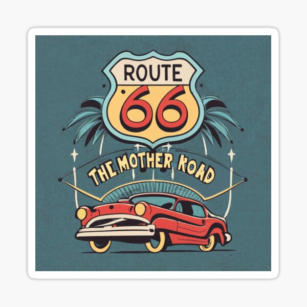 Item preview, Route 66 Mother Road Cartoon Kitsch designed and sold by 90snerd.