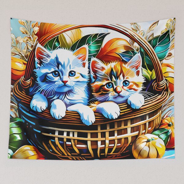 Item preview, Cats In A Basket designed and sold by ArtsyWishesShop.