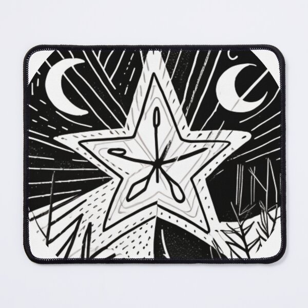 Item preview, Boho Celestial Landscape in Black and White designed and sold by HanaiPrint.