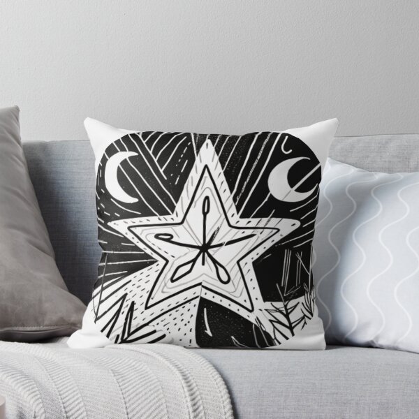 Item preview, Boho Celestial Landscape in Black and White designed and sold by HanaiPrint.