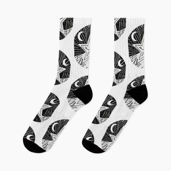 Item preview, Boho Celestial Landscape in Black and White designed and sold by HanaiPrint.